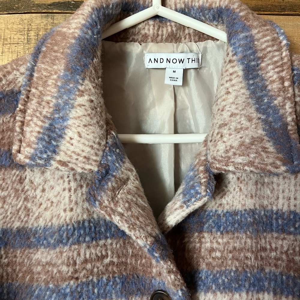 And Now This Blue & Brown Plaid Teddy Jacket - Picture 3 of 7